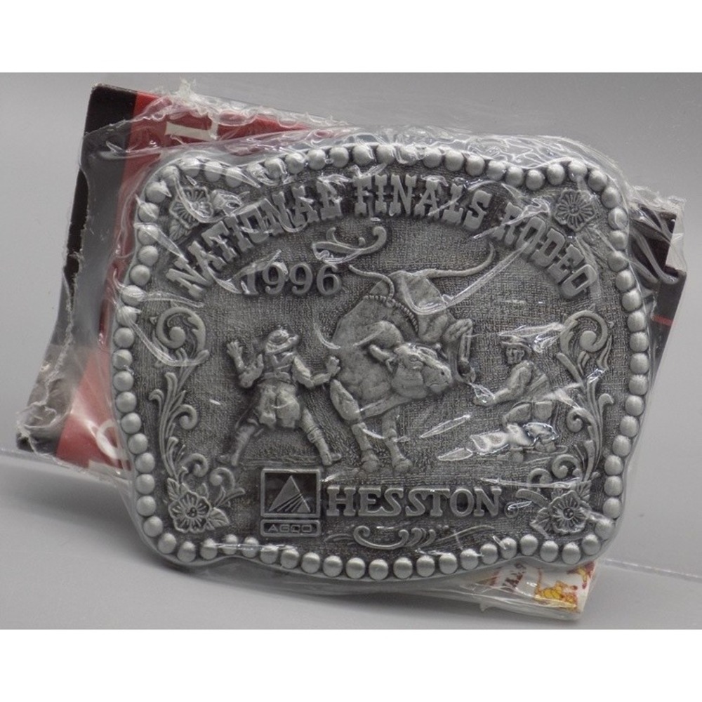 Hesston National Finals Rodeo Belt Buckle 1996 Sealed Youth Clowns New Vtg Rare